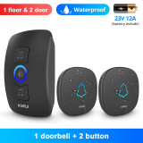 Smart Home Security Waterproof Wireless LED Light Doorbell Alarm with 32 Songs