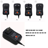 Universal Adapter AC 100-240V DC 3V 4.5V 5V 6V 7.5V 9V 12V 30W Multi-function Adjustable Power Supply for LED Light Strip Camera