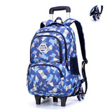 Kids Trolley Schoolbag/Luggage Backpack With 3 Wheels Stairs