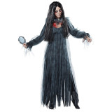 New Cosplay Halloween Women Death Hell Witch Devil Vampire Uniform Black Long Dress