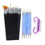 UV Gel Polish Acrylic Nail Art Brush Kit Painting Brushes Pens