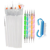 UV Gel Polish Acrylic Nail Art Brush Kit Painting Brushes Pens