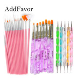 UV Gel Polish Acrylic Nail Art Brush Kit Painting Brushes Pens