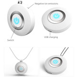 Personal Mini USB Portable Wearable Air Purifier Necklace for Adults