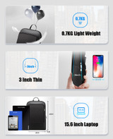 15.6inch Waterproof Slim Laptop Backpack for Office & Business