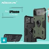 Slide Camera Protect Privacy Ring Phone Stand Holder Back Cover for For iPhone 11 Pro Max Case