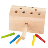 Early Education Interactive 3D Montessori Wooden Caterpillar Eats The Apple Toys For Kids
