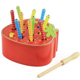Early Education Interactive 3D Montessori Wooden Caterpillar Eats The Apple Toys For Kids