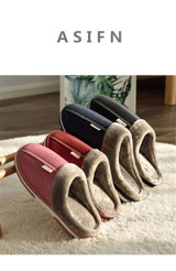 Waterproof Warm Leather Indoor Slipper for Men