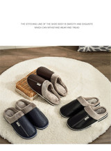 Waterproof Warm Leather Indoor Slipper for Men