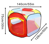 Ball Pit Play Tent for Kids - 6-sided Playhouse for Children Indoor or Outdoor Tent