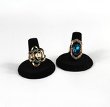 Black Velvet Ring Finger Jewelry Holder Showcase Display Stands