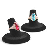 Black Velvet Ring Finger Jewelry Holder Showcase Display Stands
