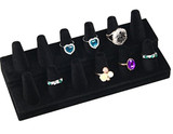 Black Velvet Ring Finger Jewelry Holder Showcase Display Stands