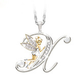 Lovely Crystal 26 letters Flower Fairy Necklaces for Women