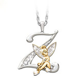 Lovely Crystal 26 letters Flower Fairy Necklaces for Women
