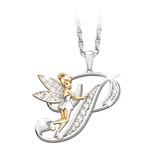 Lovely Crystal 26 letters Flower Fairy Necklaces for Women