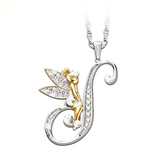 Lovely Crystal 26 letters Flower Fairy Necklaces for Women