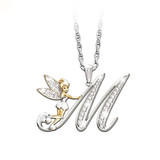 Lovely Crystal 26 letters Flower Fairy Necklaces for Women