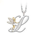 Lovely Crystal 26 letters Flower Fairy Necklaces for Women