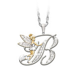 Lovely Crystal 26 letters Flower Fairy Necklaces for Women