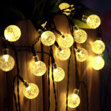 Solar String Christmas Ball Lights for Garden Path, Party, Bedroom Decoration 30 LED Warm White