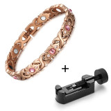 Fashionable Shiny Crystal Stainless Steel Charm Chain & Link Bracelet for Women