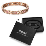 Fashionable Shiny Crystal Stainless Steel Charm Chain & Link Bracelet for Women