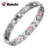 Fashionable Shiny Crystal Stainless Steel Charm Chain & Link Bracelet for Women