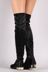 Bamboo Over-The-Knee Velvet Riding Boots