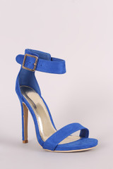Suede Open Toe Ankle Strap Stiletto Heel Suede Open Toe Ankle Strap Stiletto Heel