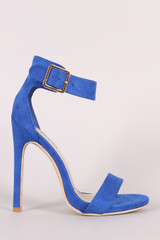 Suede Open Toe Ankle Strap Stiletto Heel Suede Open Toe Ankle Strap Stiletto Heel