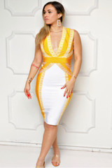 Criss Cross Bodycon Bandage Midi Dress Criss Cross Bodycon Bandage Midi Dress