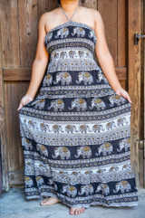Elephant Boho Maxi Dress, Hippie Dress, Gypsy