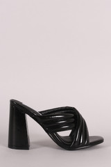 Quilted Crisscross Chunky Mule Heel