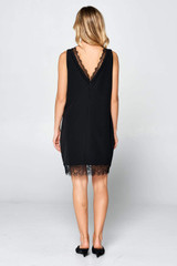 Black Mid Length Dress With Lace Detail