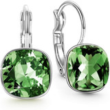 Asscher Cut Swarovski Elements Leverback Earrings