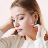Asscher Cut Swarovski Elements Leverback Earrings