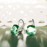 Asscher Cut Swarovski Elements Leverback Earrings