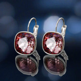 Asscher Cut Swarovski Elements Leverback Earrings