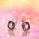 Asscher Cut Swarovski Elements Leverback Earrings