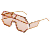 Women Men Diamond Retro Men Sunglasses Frame Square Vintage Sunglasses