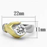 Women Stainless Steel Cubic Zirconia Rings TK1324