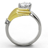 Women Stainless Steel Cubic Zirconia Rings TK1324
