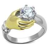 Women Stainless Steel Cubic Zirconia Rings TK1324
