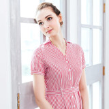 (Woman) Red stripe shirt dress