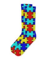 Autism Colorful Puzzle Pieces Socks