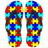 Autism - Colorful Puzzle Pieces Flip Flops