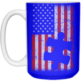 Autism - American Flag Puzzle Piece Coffee Mug