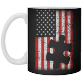 Autism - American Flag Puzzle Piece Coffee Mug